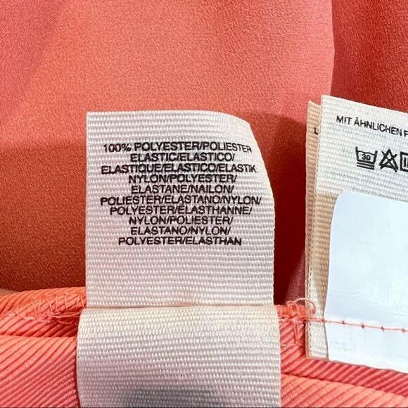 Rachel Rachel Roy Coral Salmon Pink Black Bandage Mini Dress Stretch Fit Flare 4 - Picture 12 of 12